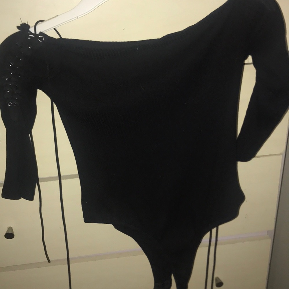 Akira BodySuit Black with tie up strings